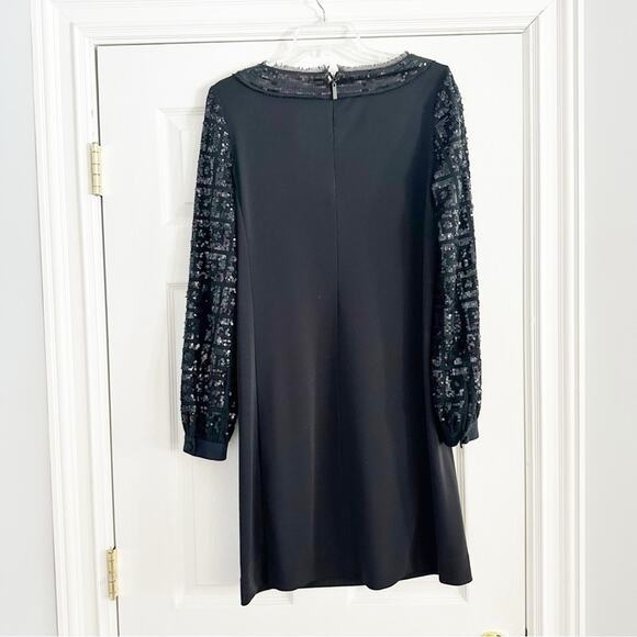 Tory Burch Sequin Sleeve  Black Dress Sheath MEDIUM Designer Cocktail Party - Picture 8 of 16